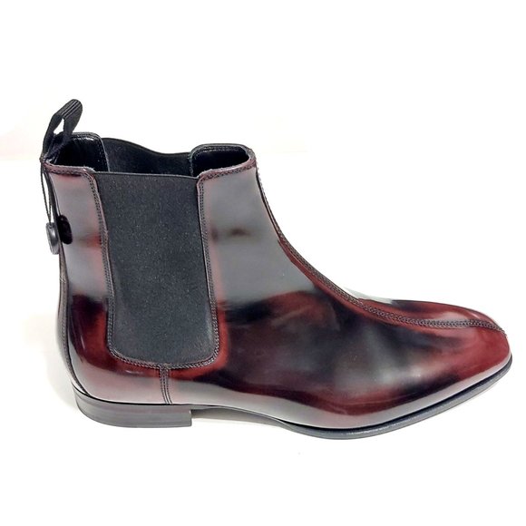 Jimmy Choo Sawyer Black Merlot Brush off Leather Men\'s Size 43 Chelsea Boots main image 5